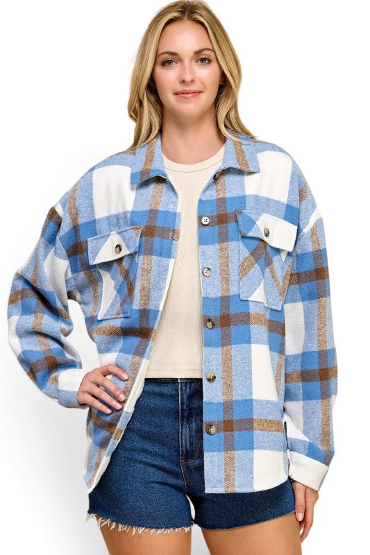 JA01 SHACKET Plaid – Button-Up Shacket