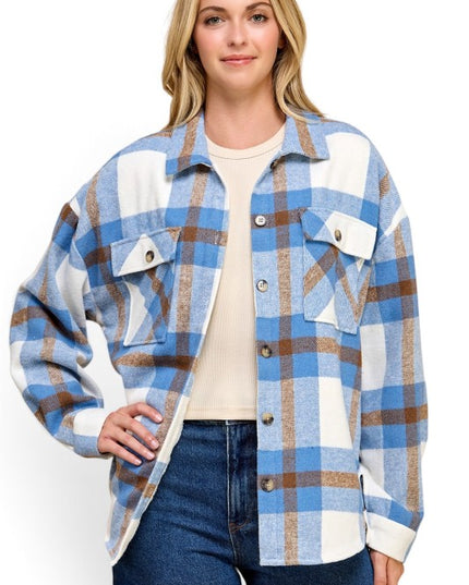JA01 SHACKET Plaid – Button-Up Shacket