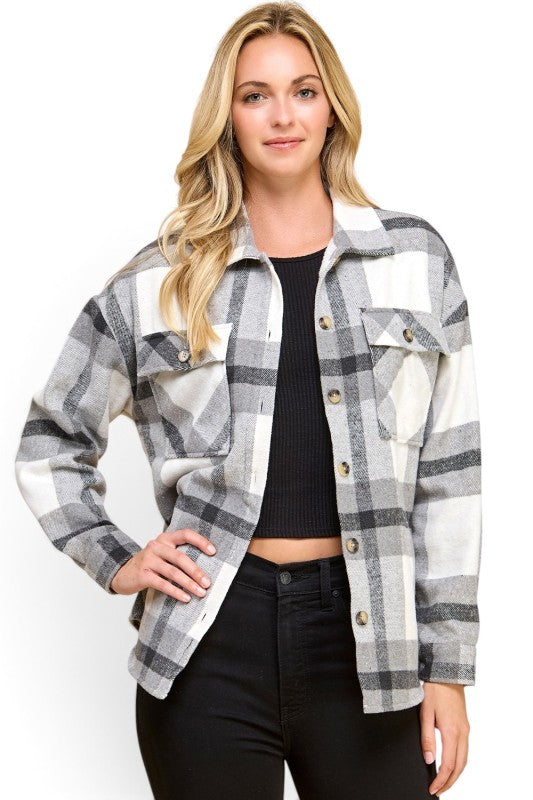 JA01 SHACKET Plaid – Button-Up Shacket