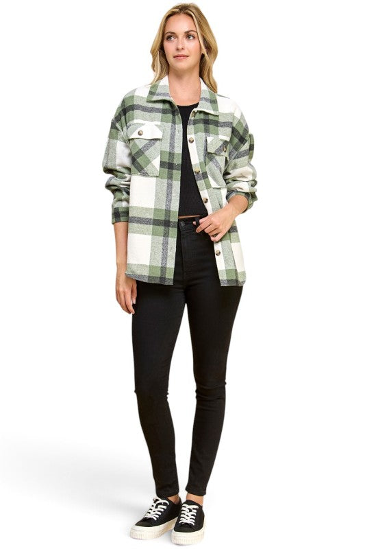 JA01 SHACKET Plaid – Button-Up Shacket
