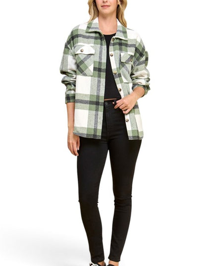 JA01 SHACKET Plaid – Button-Up Shacket