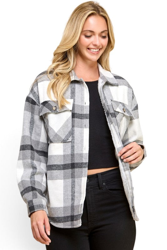JA01 SHACKET Plaid – Button-Up Shacket