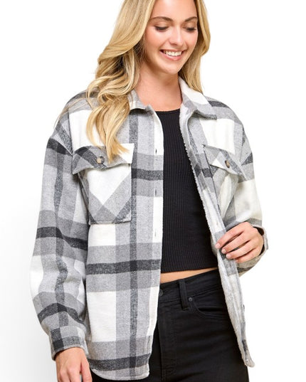 JA01 SHACKET Plaid – Button-Up Shacket