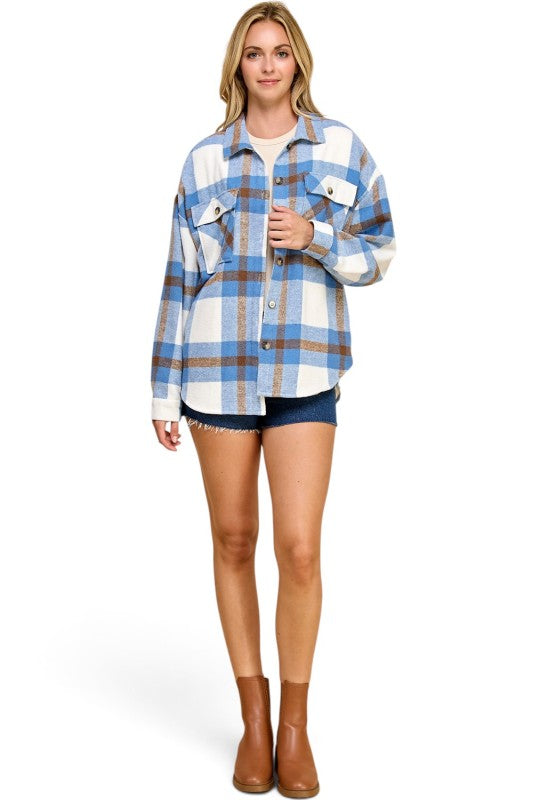 JA01 SHACKET Plaid – Button-Up Shacket