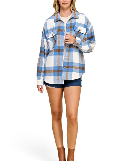 JA01 SHACKET Plaid – Button-Up Shacket