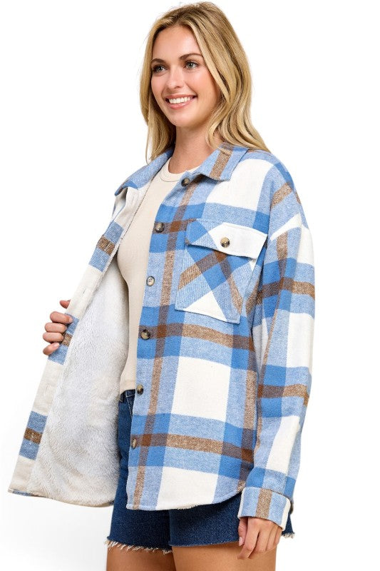JA01 SHACKET Plaid – Button-Up Shacket