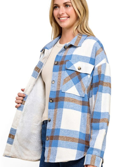 JA01 SHACKET Plaid – Button-Up Shacket