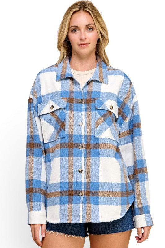 JA01 SHACKET Plaid – Button-Up Shacket