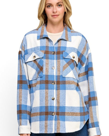 JA01 SHACKET Plaid – Button-Up Shacket