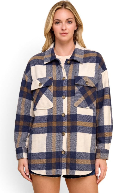 JA01 SHACKET Plaid – Button-Up Shacket