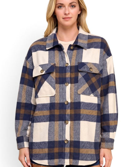 JA01 SHACKET Plaid – Button-Up Shacket
