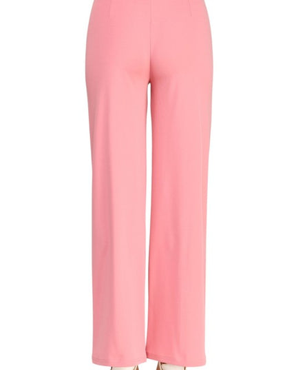 YC38 Button-Trimmed – High Rise Pleated Pants