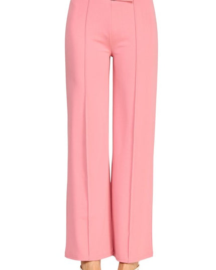 YC38 Button-Trimmed – High Rise Pleated Pants