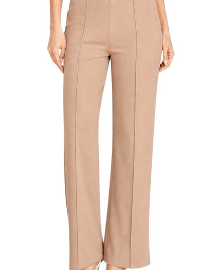 YC38 Button-Trimmed – High Rise Pleated Pants