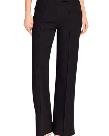 YC38 Button-Trimmed – High Rise Pleated Pants