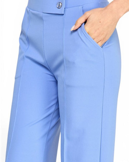 YC39 Button-Trimmed – High Rise Pleated Pants