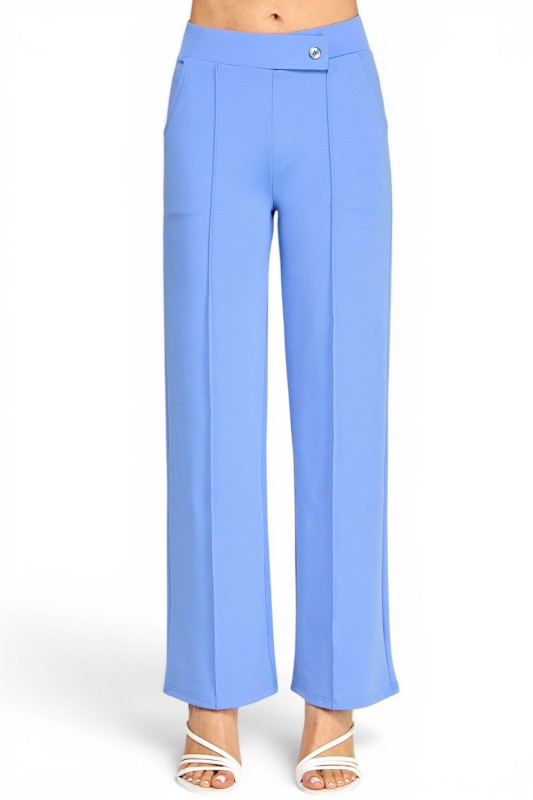 YC39 Button-Trimmed – High Rise Pleated Pants