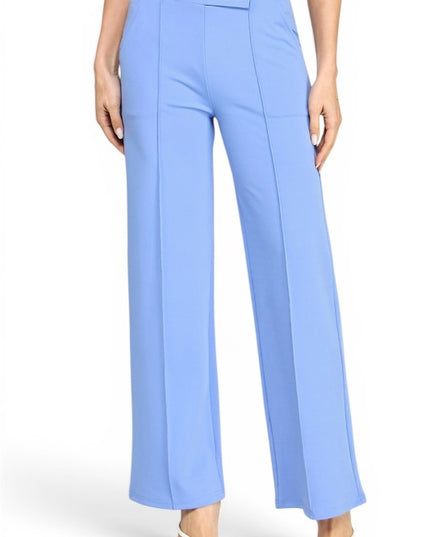 YC39 Button-Trimmed – High Rise Pleated Pants