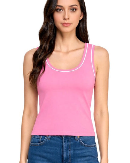 ADLT008 Seamless – Contrast Trim Tank Top