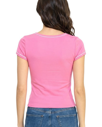 ADLT009 Seamless – Contrast Trim Crop Top