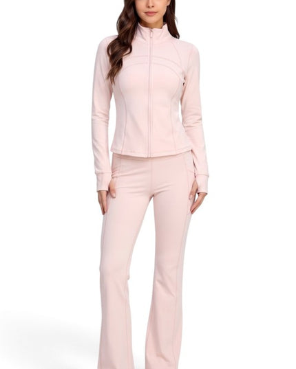 LU1001 Active Define Zip-Up Jacket – Flare Pant Set