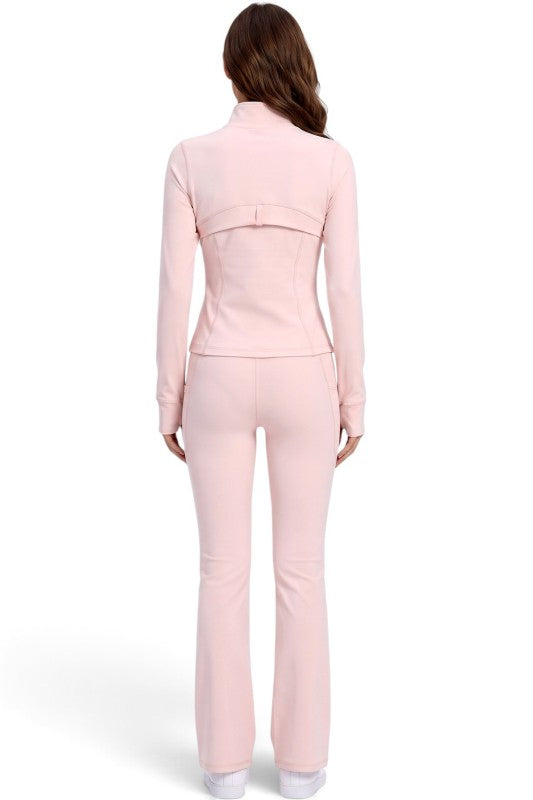 LU1001 Active Define Zip-Up Jacket – Flare Pant Set