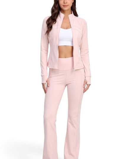 LU1001 Active Define Zip-Up Jacket – Flare Pant Set