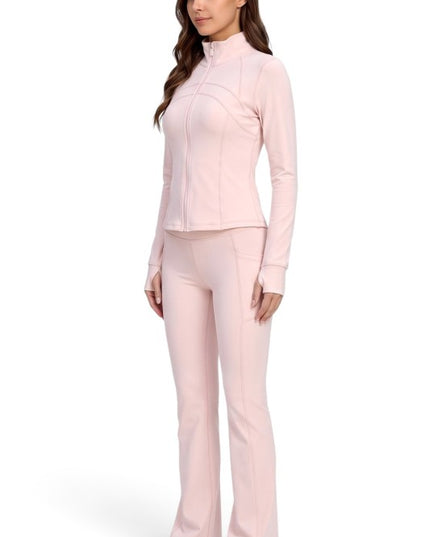 LU1001 Active Define Zip-Up Jacket – Flare Pant Set
