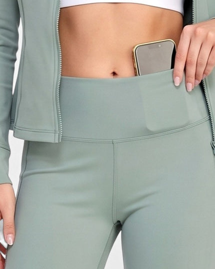 LU1002 Active Define Zip-Up Jacket – Flare Pant Set