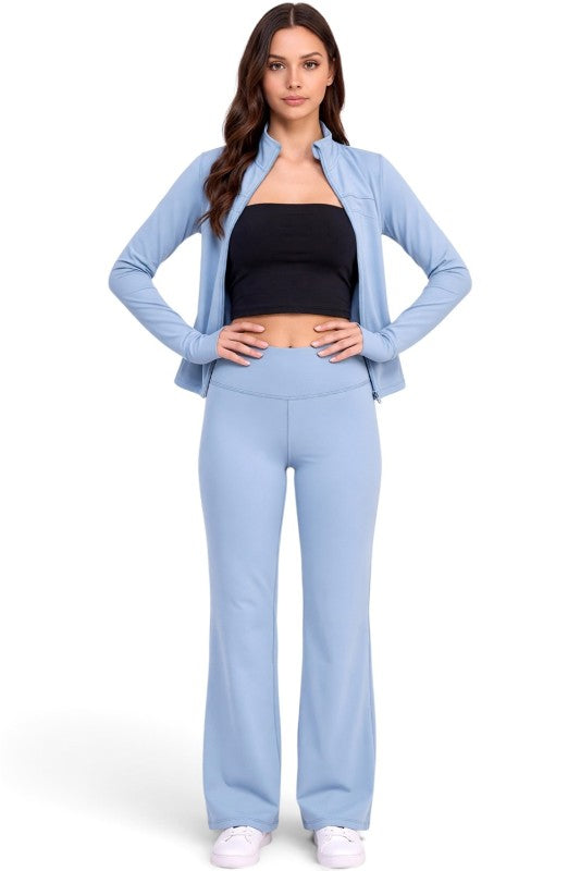 LU1002 Active Define Zip-Up Jacket – Flare Pant Set