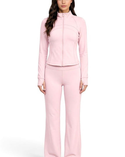 LU1002 Active Define Zip-Up Jacket – Flare Pant Set