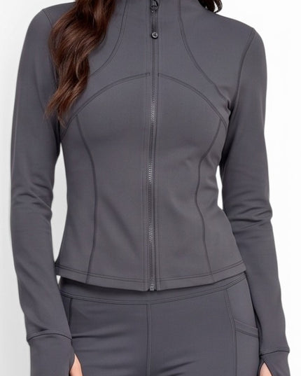 LU2001 Fleece Define Zip-Up Jacket – Flare Pant Set