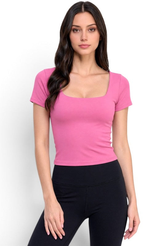 ADLT26 Double-Layered – Square Neck Crop Top