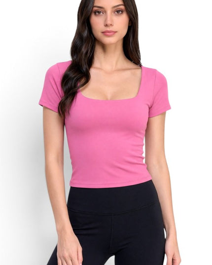 ADLT26 Double-Layered – Square Neck Crop Top