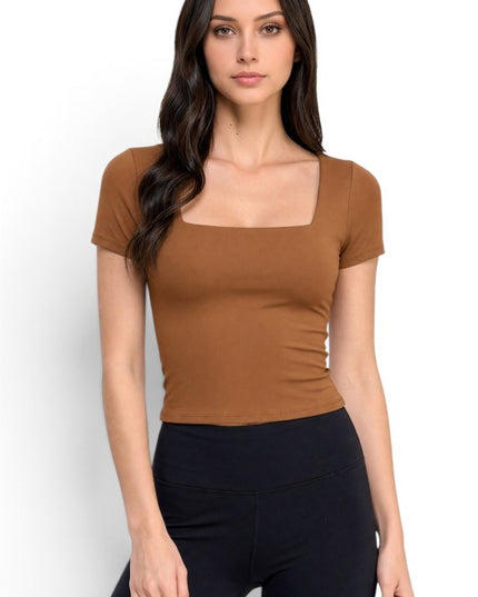 ADLT26 Double-Layered – Square Neck Crop Top