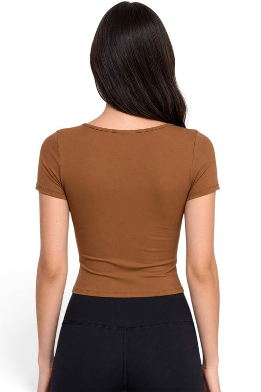 ADLT26 Double-Layered – Square Neck Crop Top