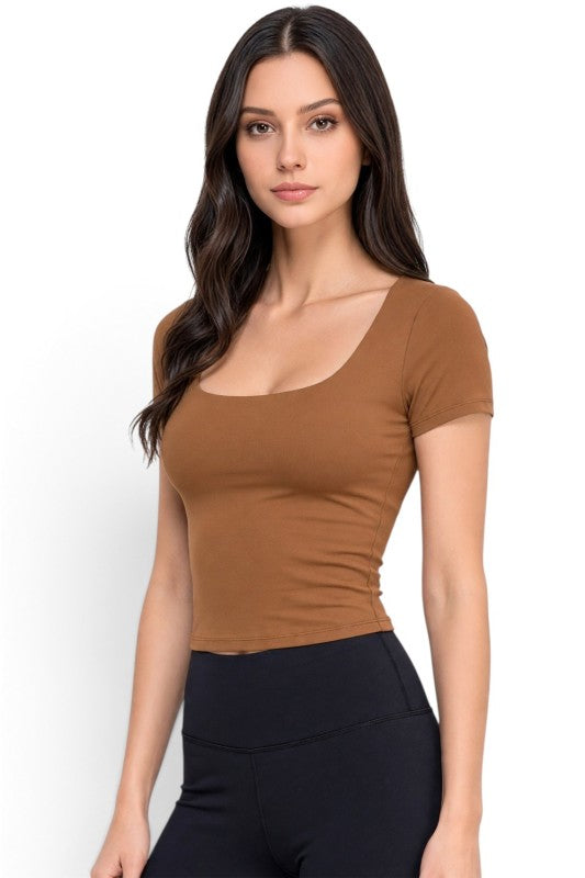 ADLT25 Double-Layered – Scoop Neck Crop Top