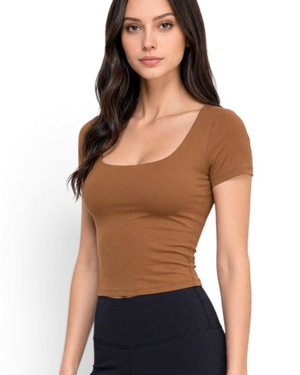 ADLT25 Double-Layered – Scoop Neck Crop Top