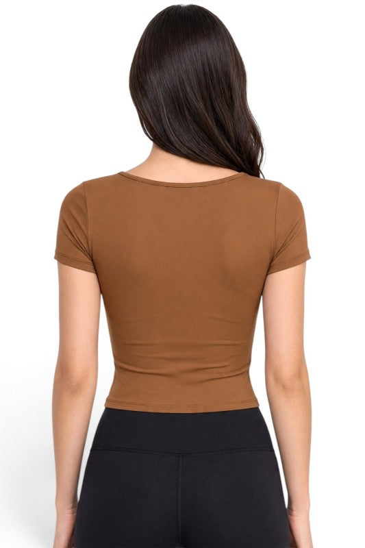 ADLT25 Double-Layered – Scoop Neck Crop Top