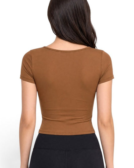 ADLT25 Double-Layered – Scoop Neck Crop Top