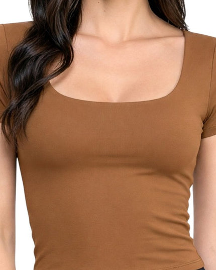 ADLT25 Double-Layered – Scoop Neck Crop Top