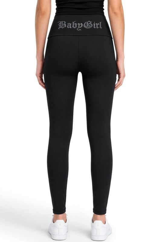 LG92ST Baby Girl Rhinestone – Banded Waist Leggings