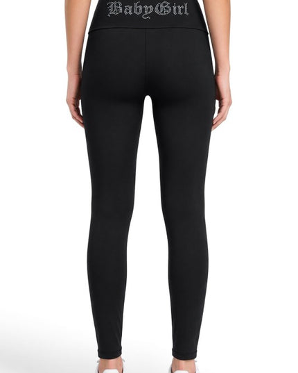 LG92ST Baby Girl Rhinestone – Banded Waist Leggings