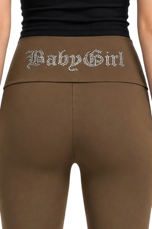 LG92ST Baby Girl Rhinestone – Banded Waist Leggings