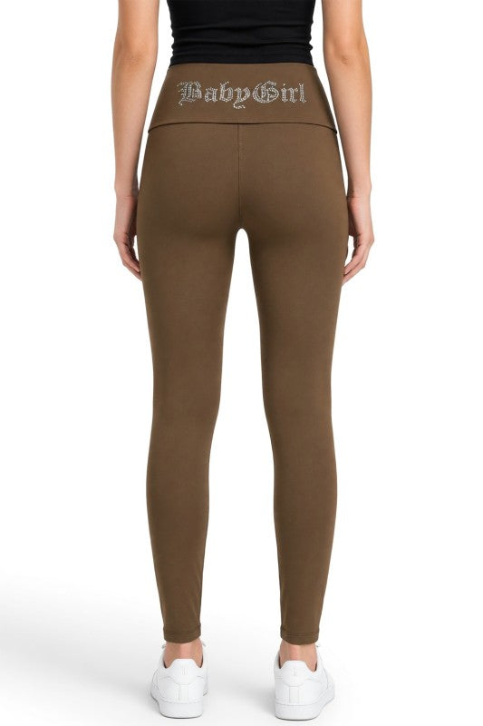 LG92ST Baby Girl Rhinestone – Banded Waist Leggings