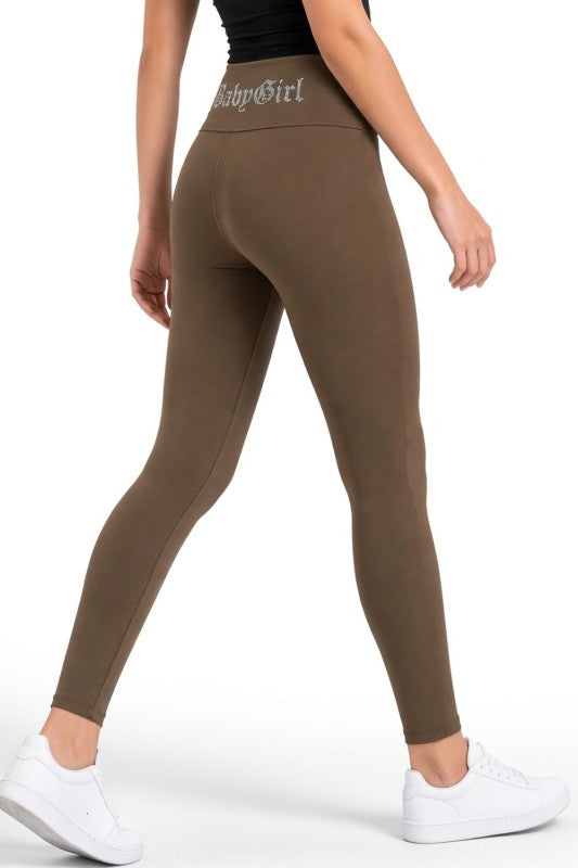 LG92ST Baby Girl Rhinestone – Banded Waist Leggings