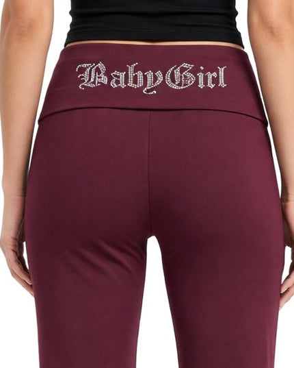 LG93ST Baby Girl Rhinestone – Banded Waist Flare Leggings
