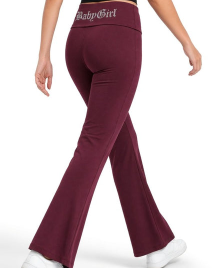 LG93ST Baby Girl Rhinestone – Banded Waist Flare Leggings