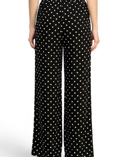 LELIS-05SP Linen-Inspired Polka Dot – Wide Leg Pants