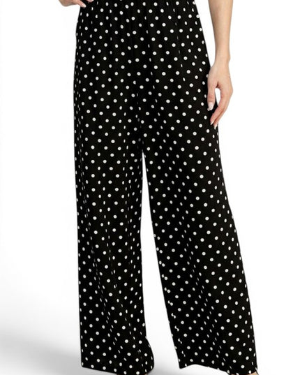 LELIS-05SP Linen-Inspired Polka Dot – Wide Leg Pants